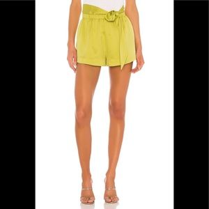 L’academie Cornelie lime green satin-like shorts XS